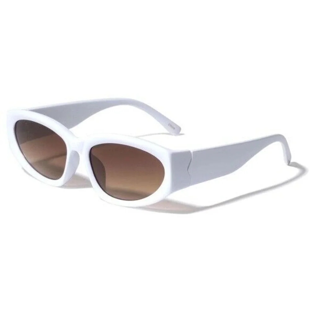Women Sunglasses‎ Small Fashion Shield Retro Luxury Style Outdoor White Frame